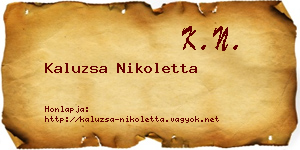 Kaluzsa Nikoletta névjegykártya