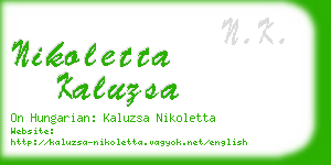 nikoletta kaluzsa business card